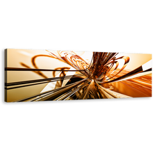 Load image into Gallery viewer, 3D Abstract Canvas Wall Art, Copper Convergence Modern Orange Gold Shapes and Lights 1 Piece Canvas Print
