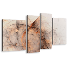 Load image into Gallery viewer, 3D Abstract Canvas Wall Art, Fantasy Abstract 4 Piece Multi Canvas, White Orange Abstract Fractal Canvas Print
