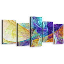 Load image into Gallery viewer, 3D Abstract Canvas Wall Art, Rendering Abstract Canvas Print, Colorful Modern Abstract Artistic 5 Piece Canvas Set
