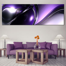 Load image into Gallery viewer, 3d abstract wall art purple modern panoramic beautiful black abstract patterns canvas print for living room
