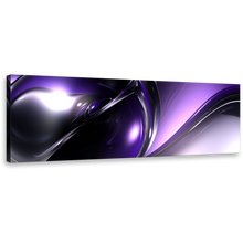 Load image into Gallery viewer, 3d abstract wall art purple modern panoramic beautiful black abstract patterns canvas print
