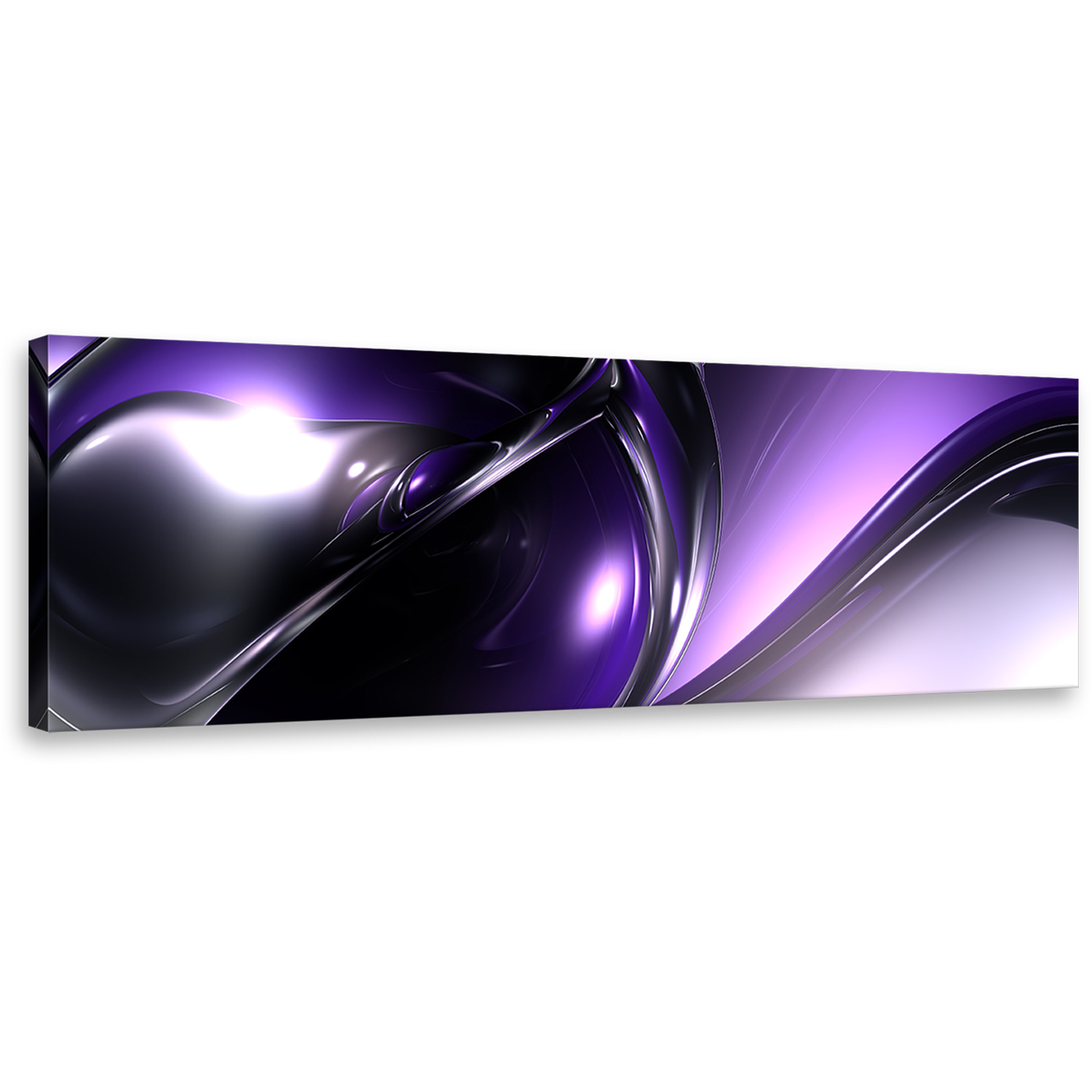 3d abstract wall art purple modern panoramic beautiful black abstract patterns canvas print