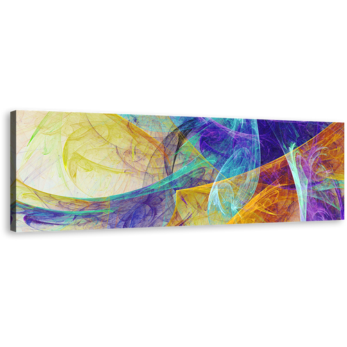 Abstract Artistic Canvas Wall Art, Colorful Abstract Fractal 3D Background Wide Canvas, Rendering Abstract 1 Piece Canvas Print