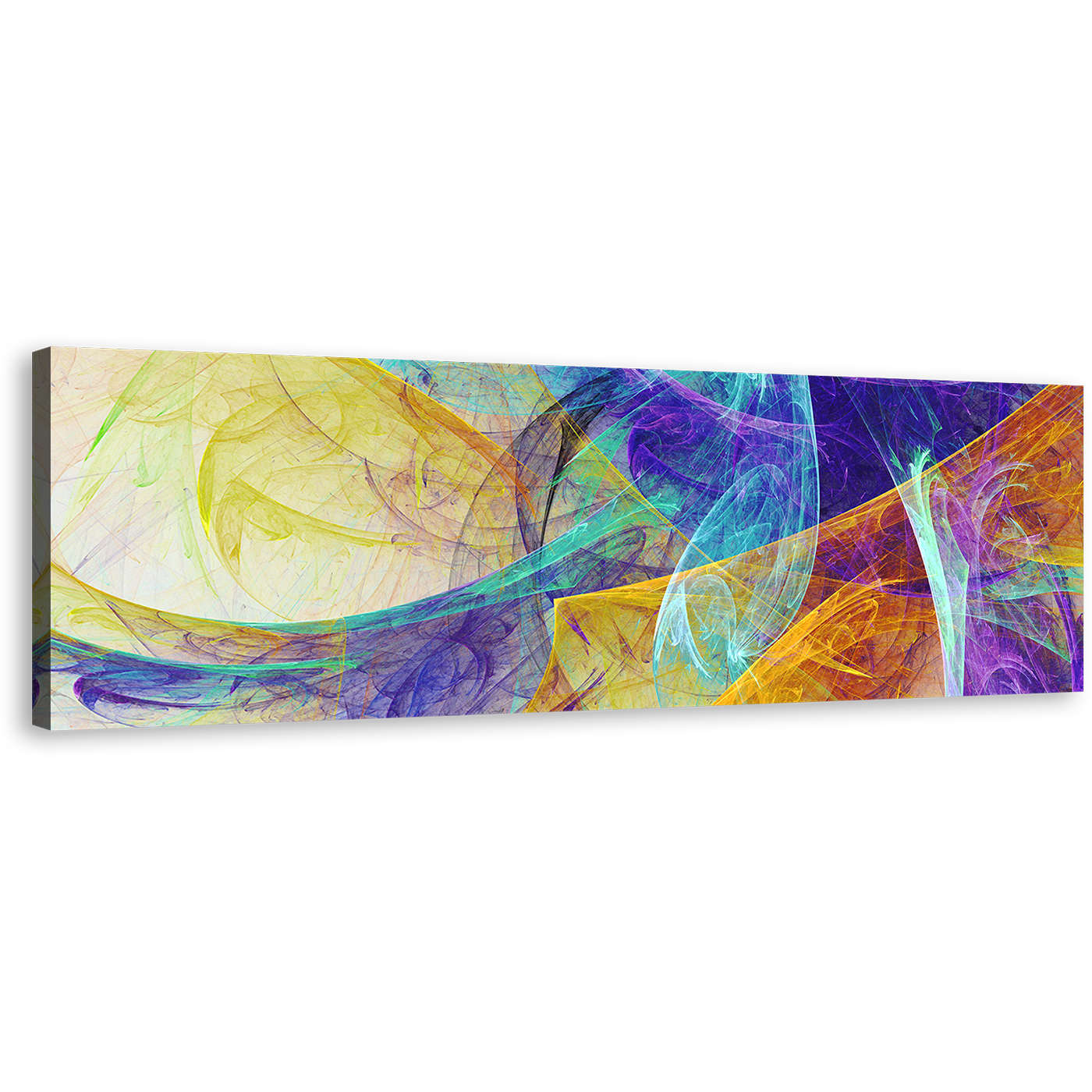 Abstract Artistic Canvas Wall Art, Colorful Abstract Fractal 3D Background Wide Canvas, Rendering Abstract 1 Piece Canvas Print