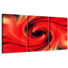 Load image into Gallery viewer, Abstract Chaos Canvas Print, Red Abstract Swirl 3 Piece Canvas Wall Art, Abstract Graphic Modern Digital Art Canvas Set
