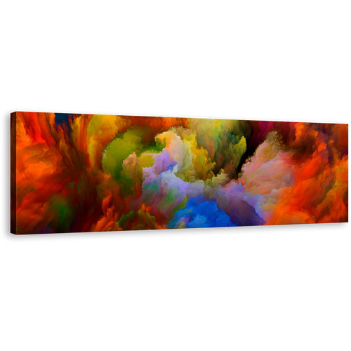 Abstract Composition Canvas Wall Art, Abstract Fractal Panoramic Canvas, Abstract Colorful Clouds Canvas Artwork, Abstract Art Print