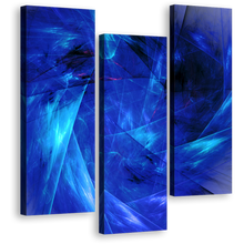 Load image into Gallery viewer, Abstract Design Canvas Print, Abstract Digital Artwork Triptych Canvas Wall Art, Bright Abstract Fractal 3 Piece Multi Canvas
