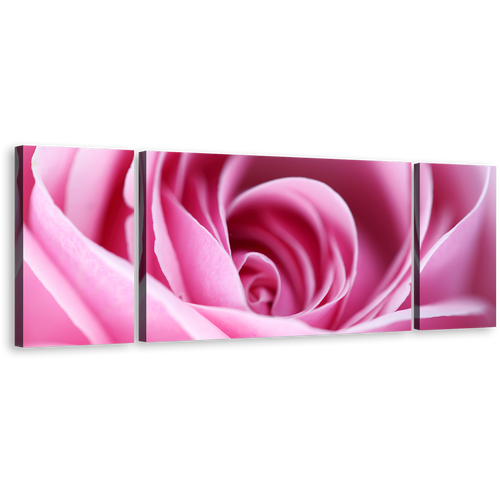 Abstract Flowers Canvas Print, Close Up Rose 3 Piece Wall Art, Purple Floral Canvas Set