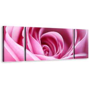 Abstract Flowers Canvas Print, Close Up Rose 3 Piece Wall Art, Purple Floral Canvas Set