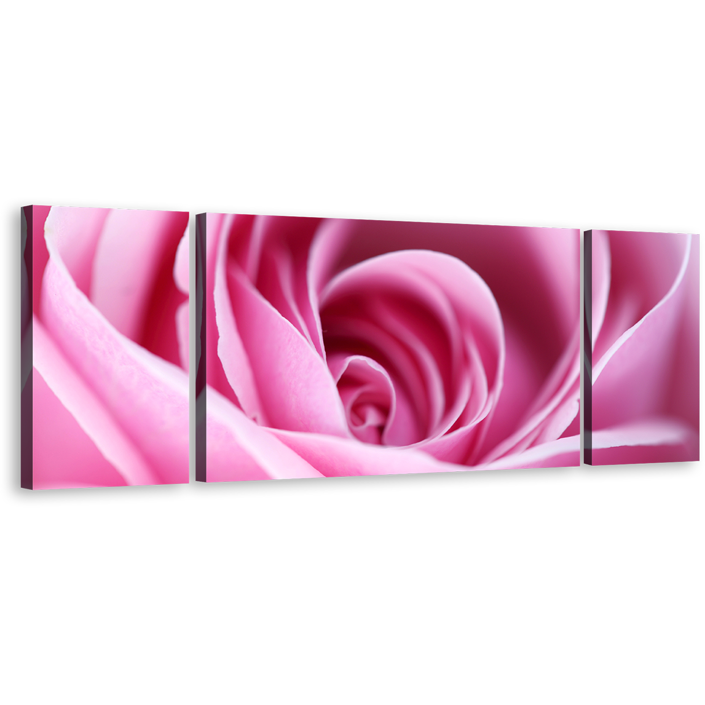 Abstract Flowers Canvas Print, Close Up Rose 3 Piece Wall Art, Purple Floral Canvas Set