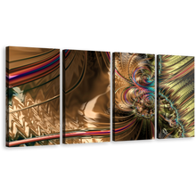 Load image into Gallery viewer, Abstract Fractal Canvas Wall Art, Colorful Abstract Patterns 4 Piece Canvas Set, Digital Abstract Art Print
