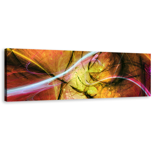 Abstract Fractal Canvas Wall Art, Colorful Abstract Wide Canvas, 3D Abstract Digital Artwork 1 Piece Canvas Print