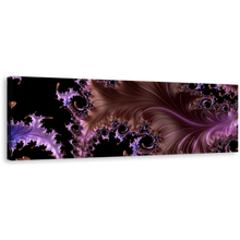 Load image into Gallery viewer, Abstract Fractal Canvas Wall Art, Purple Brown Abstract High Resolution Panoramic Canvas Artwork, Black Abstract Dream Canvas Print
