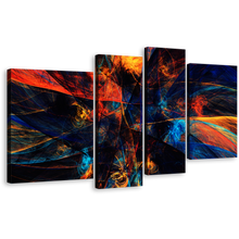 Load image into Gallery viewer, Abstract Graphic Canvas Wall Art, Colorful Abstract Energy 4 Piece Canvas Print, 3D Deep Abstract Multi Canvas Artwork
