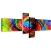 Load image into Gallery viewer, Abstract Graphic Canvas Wall Art, Modern Abstract Canvas Print, Colorful Abstract Spiral 4 Piece Canvas Set
