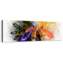 Load image into Gallery viewer, Abstract Lights Canvas Print, Colorful Abstract Graphic Lines Panoramic Canvas Wall Art, Bright Abstract Canvas Artwork
