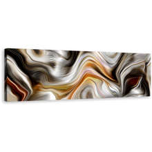 Load image into Gallery viewer, Abstract Marble Canvas Wall Art, Golden Black Abstract Marble Stone 1 Piece Canvas Artwork, Modern Abstract Canvas Print
