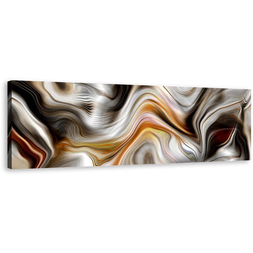 Abstract Marble Canvas Wall Art, Golden Black Abstract Marble Stone 1 Piece Canvas Artwork, Modern Abstract Canvas Print