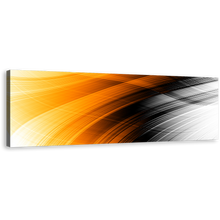 Load image into Gallery viewer, Abstract Pattern Canvas Wall Art, Orange Abstract Digital Oil Painting Panoramic Canvas Print, Black Elegant Abstract Wide Canvas Artwork
