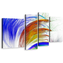 Load image into Gallery viewer, Abstract Patterns Canvas Wall Art, Colorful Modern Abstract Artwork Print, Abstract Graphic Fractal 4 Piece Canvas Set, Abstract Flower Multiple Canvas
