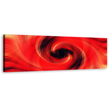 Load image into Gallery viewer, Abstract Swirl Canvas Wall Art, Abstract Chaos 1 Piece Canvas Print, Red Black Fractal Digital Multi Canvas Artwork
