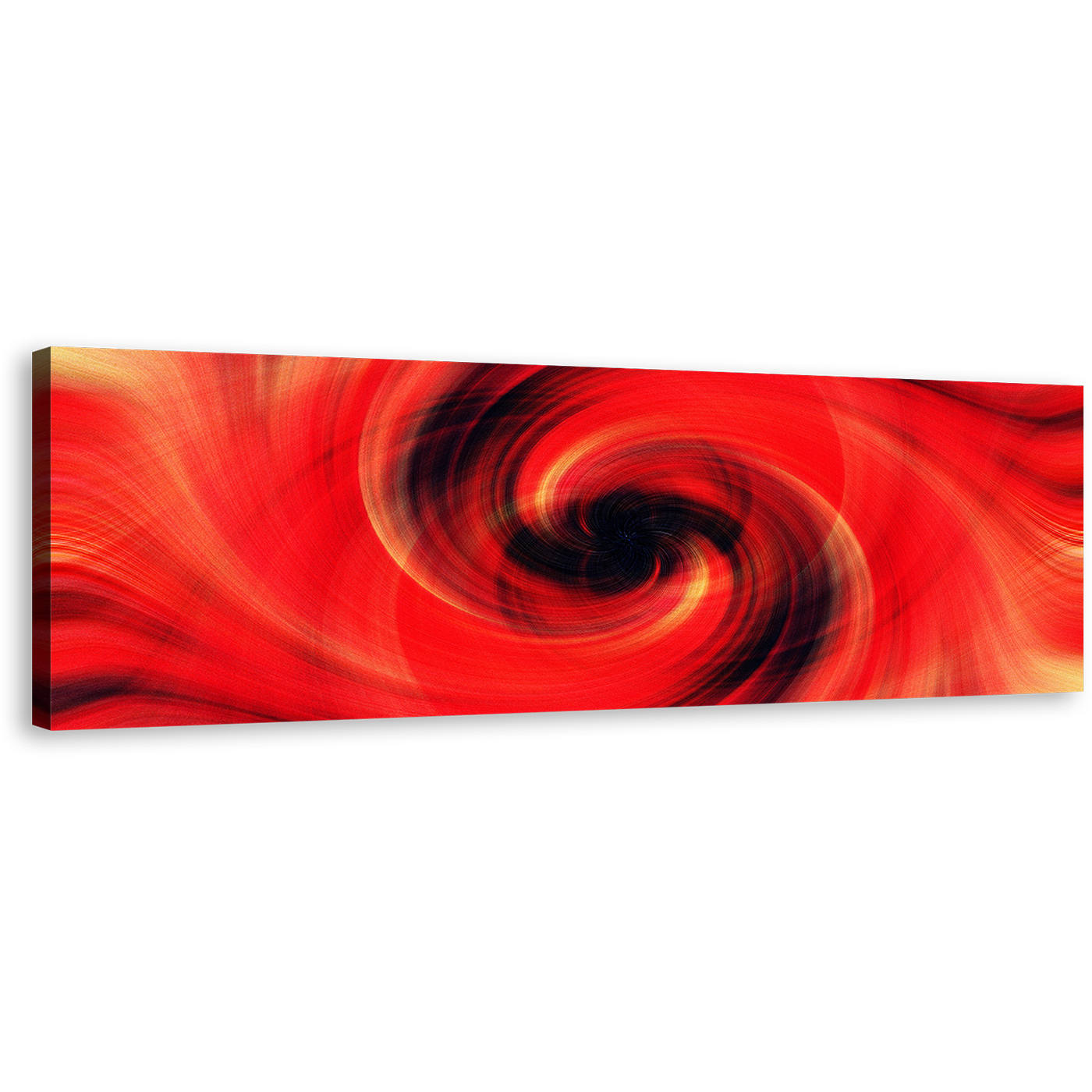 Abstract Swirl Canvas Wall Art, Abstract Chaos 1 Piece Canvas Print, Red Black Fractal Digital Multi Canvas Artwork