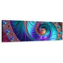 Load image into Gallery viewer, Abstract Swirl Canvas Wall Art, Abstract Infinity Canvas Print, Colorful Abstract Fractal Patterns Panoramic Canvas
