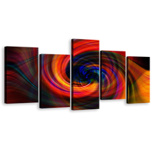 Load image into Gallery viewer, Abstract Swirl Canvas Wall Art, Colorful Abstract Energy 5 Piece Multi Canvas Artwork, Abstract Graphic Canvas Print
