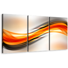 Load image into Gallery viewer, Abstract Waves Canvas Wall Art, Red Abstract Elegance Canvas Set, Orange Abstract Ellipse 3 Piece Canvas Print
