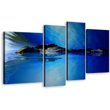 Load image into Gallery viewer, Amazing Sea Canvas Print, 3D Contemporary Black Ocean Mountain Canvas Set, Blue Sky Landscape 4 Piece Wall Art
