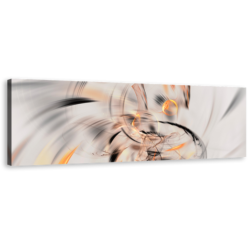 Artistic-Abstract-Canvas-Wall-Art-White-Orange-Abstract-Graphic-Element-1-Piece-Canvas-Print-Abstract-Fractal-Wide-Canvas