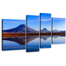 Load image into Gallery viewer, Atacama Mountains Canvas Wall Art, Blue Sky Lejia Lake 4 Piece Canvas Print, Brown Atacama Mountains Canvas Set
