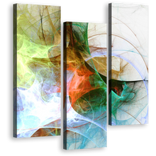 Load image into Gallery viewer, Beautiful Abstract Canvas Wall Art, Colorful Abstract Digital Artwork Canvas Set, Abstract Fractal Background 3 Piece Canvas Print
