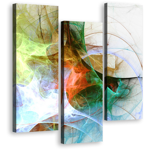 Beautiful Abstract Canvas Wall Art, Colorful Abstract Digital Artwork Canvas Set, Abstract Fractal Background 3 Piece Canvas Print