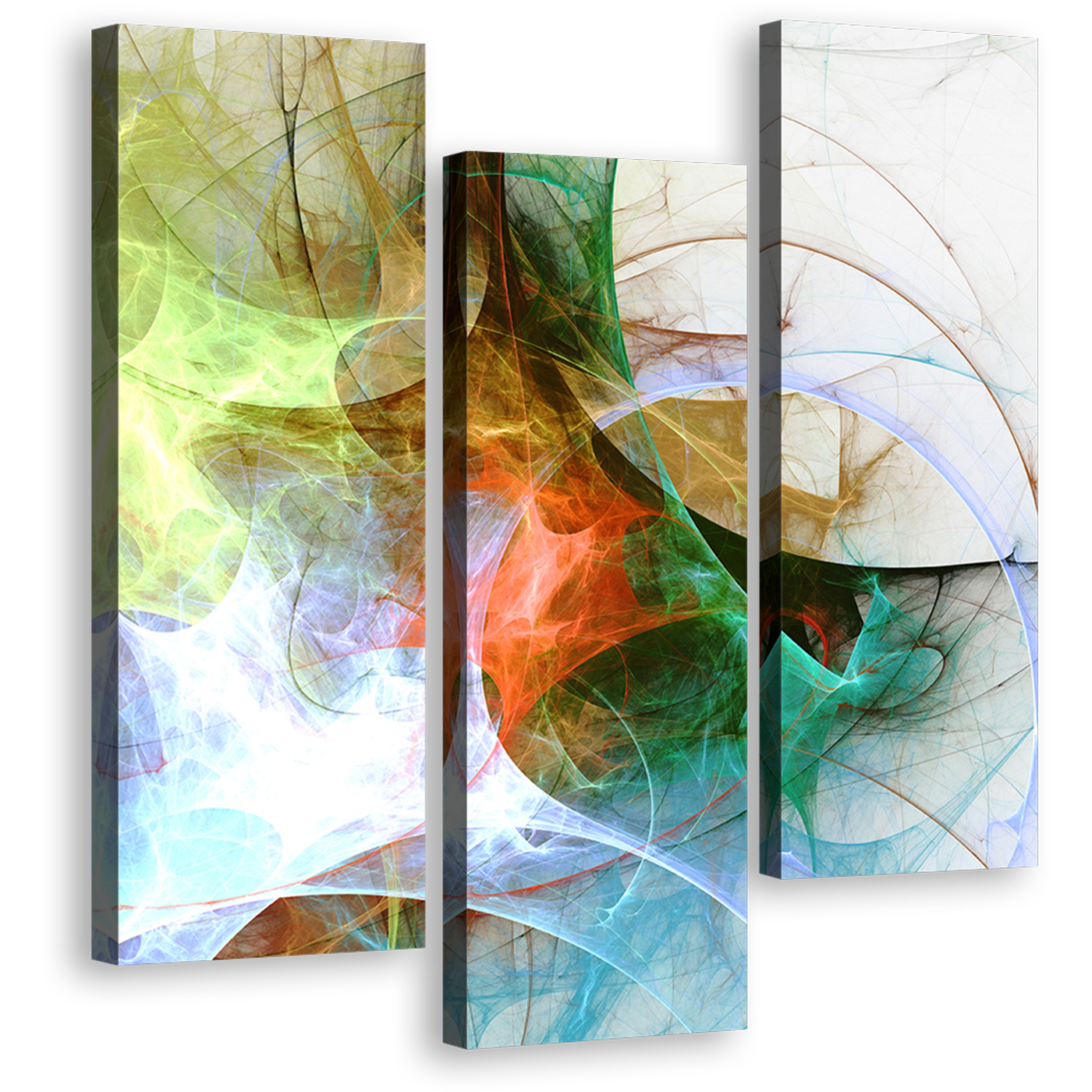 Beautiful Abstract Canvas Wall Art, Colorful Abstract Digital Artwork Canvas Set, Abstract Fractal Background 3 Piece Canvas Print