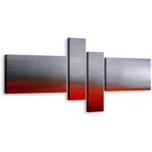 Load image into Gallery viewer, Beautiful Abstract Canvas Wall Art, Grey Brush Strokes Modern Abstract 4 Piece Canvas, Red Abstract Pattern Canvas Print
