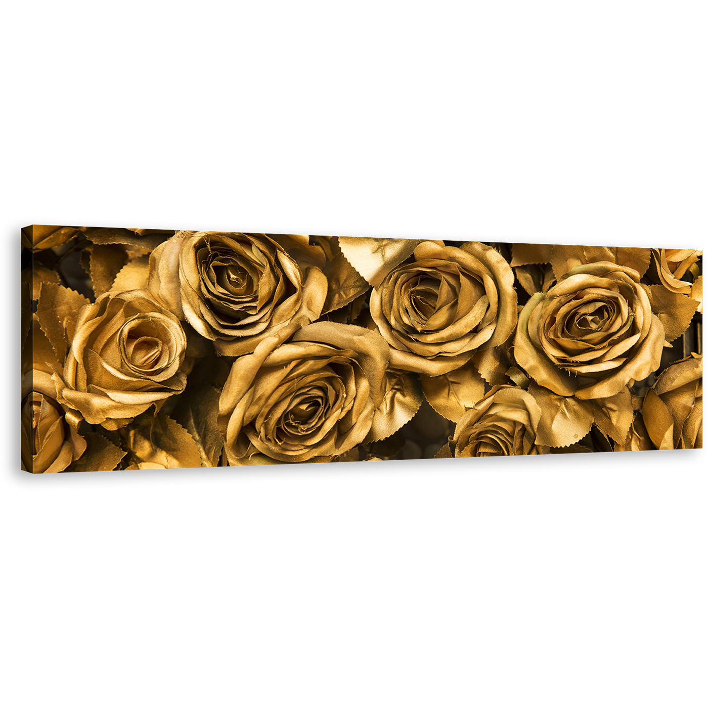 Beautiful Floral Canvas Wall Art, Golden Rose 1 Piece Canvas Print, Yellow Roses Close Up Canvas Artwork