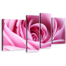 Load image into Gallery viewer, Beautiful Floral Wall Art, Abstract Flowers 4 Piece Canvas Print, Close Up Purple Rose Multiple Canvas
