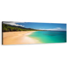 Load image into Gallery viewer, Beautiful Ocean Canvas Wall Art, Hawaii Blue Ocean Beach 1 Piece Canvas Artwork, Green Island of Maui Canvas Print
