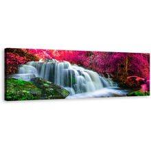 Load image into Gallery viewer, Beautiful Waterfall Canvas Wall Art, Colorful Forest Waterfall 1 Piece Canvas Print, Amazing Nature Scenery Canvas Artwork
