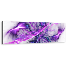 Load image into Gallery viewer, Bright Abstract Canvas Print, Purple Blue 3D Modern Abstract Canvas Wall Art, Elegant Abstract Glow Panoramic Canvas Artwork
