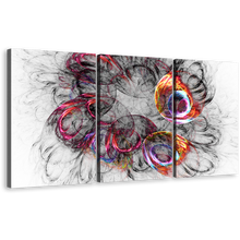 Load image into Gallery viewer, Bright Abstract Canvas Wall Art, Colorful Abstract Fractal Element Multiple Canvas, 3D Abstract Fractal 3 Piece Canvas Print
