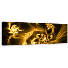 Load image into Gallery viewer, Bright Abstract Canvas Wall Art, Yellow Abstract Digital Fractal Panoramic Canvas, Brown Abstract Energy Canvas Print
