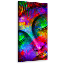 Load image into Gallery viewer, Buddha Meditation Canvas Wall Art, Colorful Buddha Face Canvas Print, Peaceful Buddha 1 Piece Canvas
