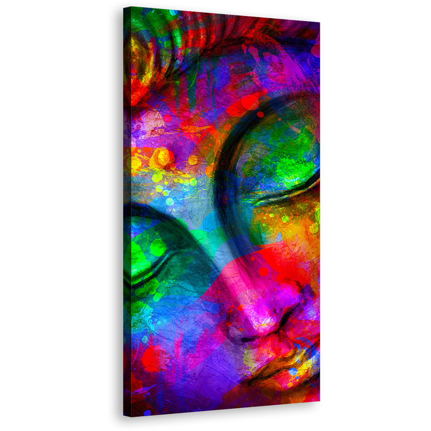 Buddha Meditation Canvas Wall Art, Colorful Buddha Face Canvas Print, Peaceful Buddha 1 Piece Canvas