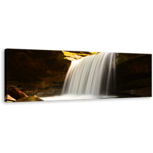 Load image into Gallery viewer, Calming Waterfall Wall Art, White Waterfall Nature Canvas Print, Yellow Rocks Mountain River 1 Piece Canvas Art
