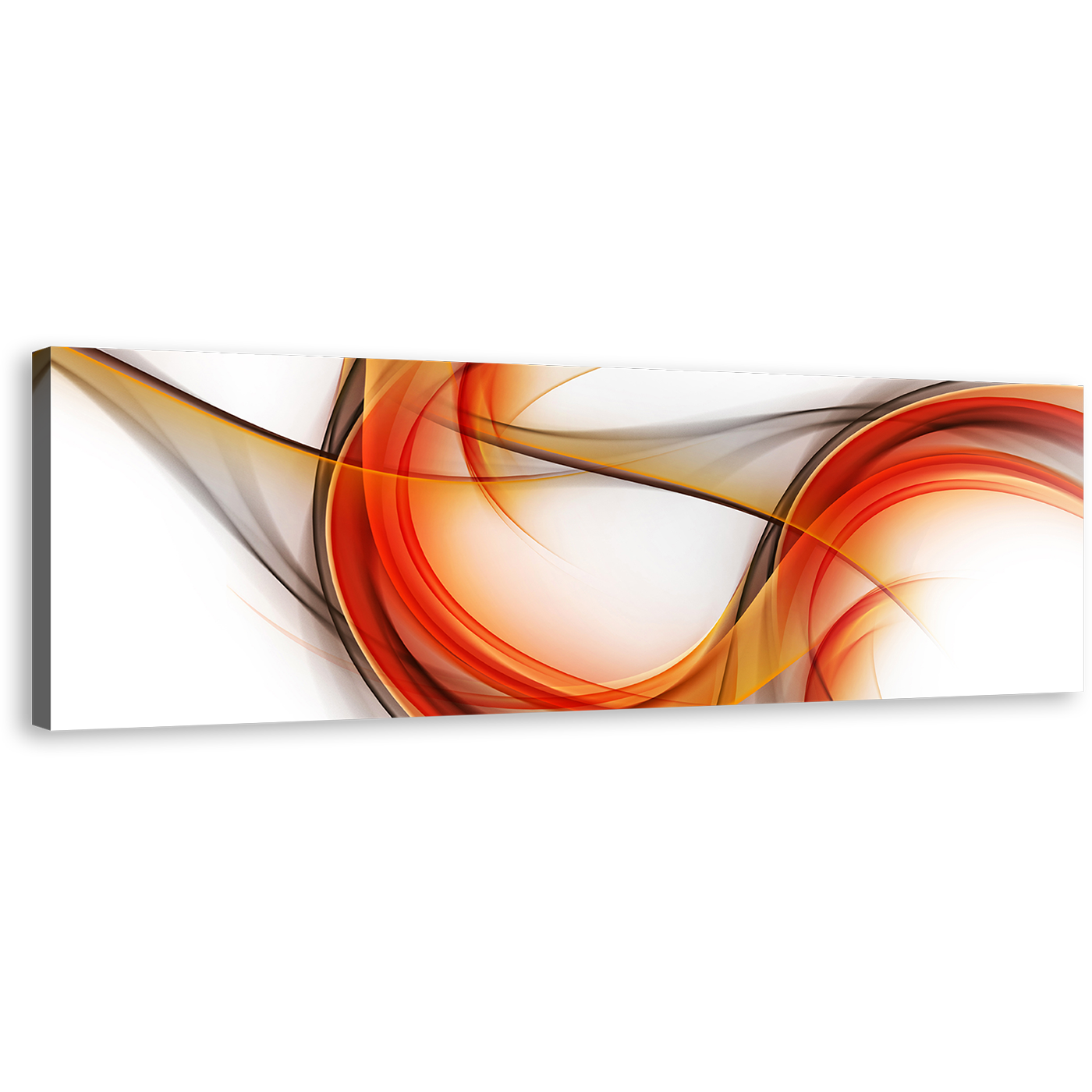 Clean Abstract Canvas Wall Art, Contemporary Modern Abstract Canvas Print, Red Orange Fractal Wave Design 1 Piece Canvas