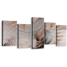 Load image into Gallery viewer, Contemporary Abstract Canvas Print, White Orange Rendering Abstract Canvas Set, 3D Abstract Illustration 5 Piece Canvas Wall Art
