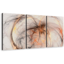 Load image into Gallery viewer, Contemporary Abstract Canvas Wall Art, Beautiful Elegant Abstract Multi Canvas, Orange White Abstract Fractal 3 Piece Canvas Print
