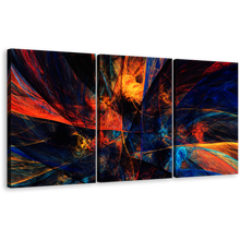 Load image into Gallery viewer, Deep Abstract Canvas Wall Art, Abstract Graphic Art Print, Colorful Abstract 3D Rendering 3 Piece Canvas Set
